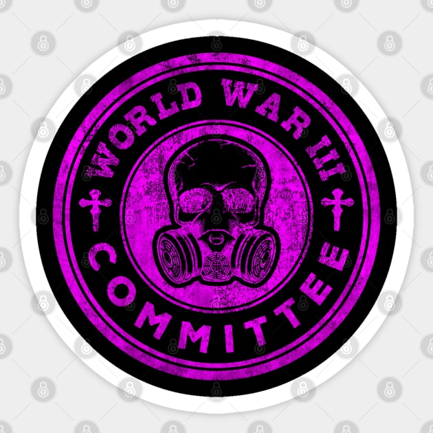 World War 3 Committee Vintage Style Sticker by Mr.FansArt